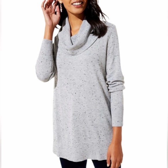 LOFT Sweaters - Loft Melange Cowl Neck Grey Sweater Size M